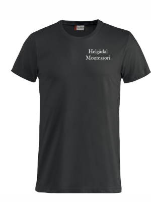 T-skjorte Sort Helgådal Montessori logo bak